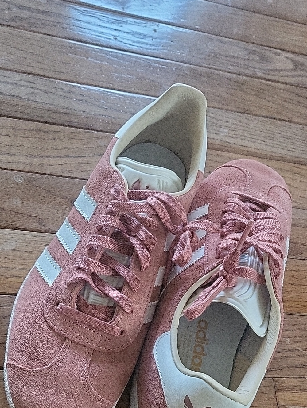 adidas Women’s Pink Suede Casual Sneakers with White Stripes